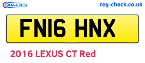 FN16HNX are the vehicle registration plates.