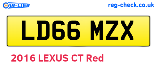 LD66MZX are the vehicle registration plates.