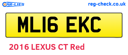 ML16EKC are the vehicle registration plates.