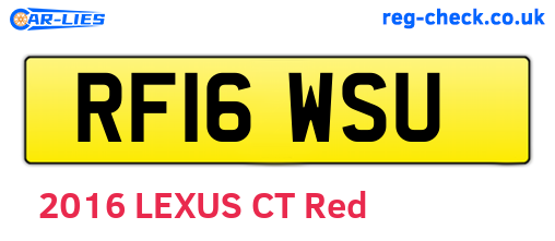 RF16WSU are the vehicle registration plates.