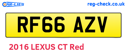 RF66AZV are the vehicle registration plates.