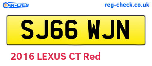 SJ66WJN are the vehicle registration plates.