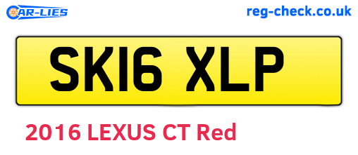 SK16XLP are the vehicle registration plates.