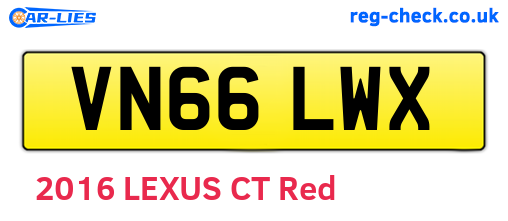VN66LWX are the vehicle registration plates.