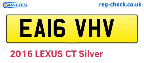 EA16VHV are the vehicle registration plates.