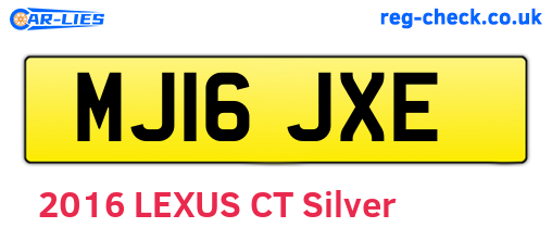 MJ16JXE are the vehicle registration plates.