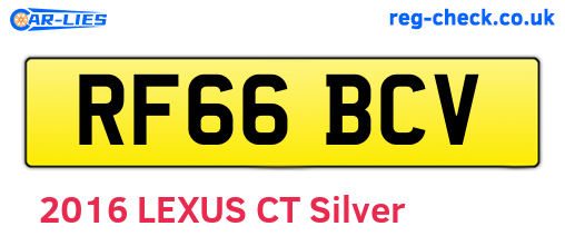 RF66BCV are the vehicle registration plates.