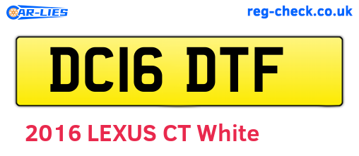 DC16DTF are the vehicle registration plates.