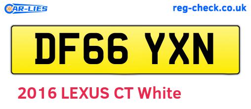 DF66YXN are the vehicle registration plates.