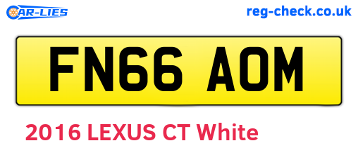 FN66AOM are the vehicle registration plates.