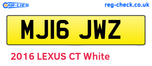 MJ16JWZ are the vehicle registration plates.