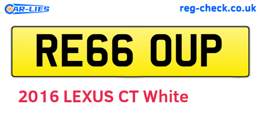 RE66OUP are the vehicle registration plates.