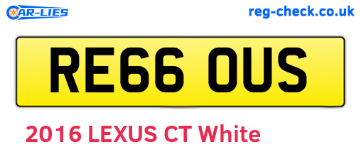RE66OUS are the vehicle registration plates.