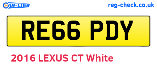 RE66PDY are the vehicle registration plates.