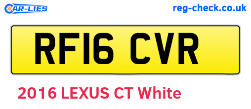 RF16CVR are the vehicle registration plates.