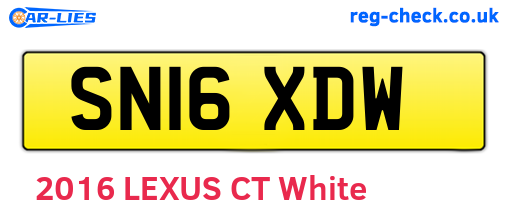 SN16XDW are the vehicle registration plates.