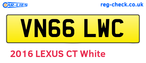 VN66LWC are the vehicle registration plates.
