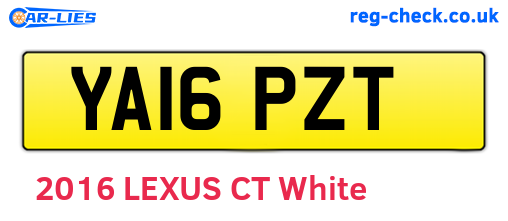 YA16PZT are the vehicle registration plates.