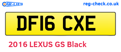 DF16CXE are the vehicle registration plates.