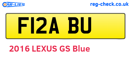 F12ABU are the vehicle registration plates.