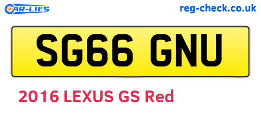 SG66GNU are the vehicle registration plates.
