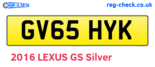 GV65HYK are the vehicle registration plates.