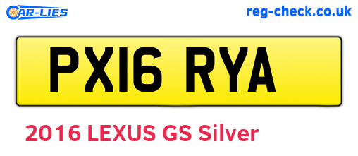 PX16RYA are the vehicle registration plates.