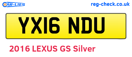 YX16NDU are the vehicle registration plates.