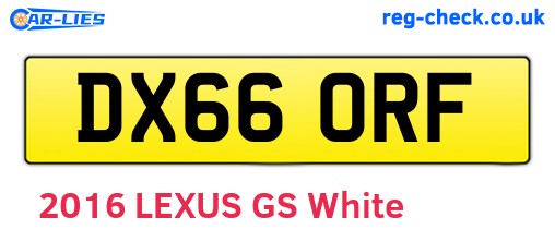 DX66ORF are the vehicle registration plates.