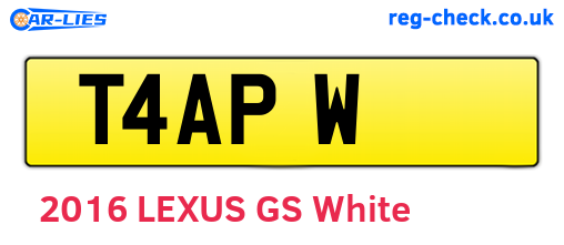 T4APW are the vehicle registration plates.