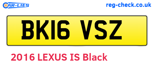 BK16VSZ are the vehicle registration plates.