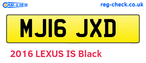 MJ16JXD are the vehicle registration plates.