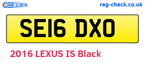 SE16DXO are the vehicle registration plates.