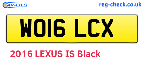 WO16LCX are the vehicle registration plates.