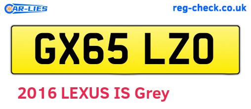 GX65LZO are the vehicle registration plates.