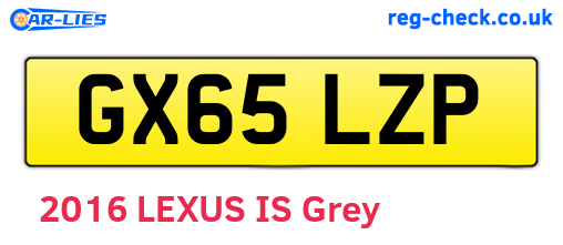 GX65LZP are the vehicle registration plates.