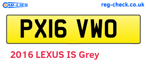 PX16VWO are the vehicle registration plates.