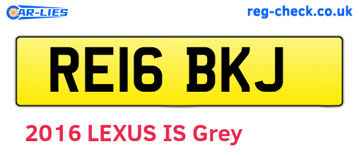 RE16BKJ are the vehicle registration plates.