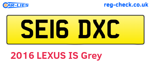 SE16DXC are the vehicle registration plates.
