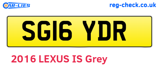 SG16YDR are the vehicle registration plates.