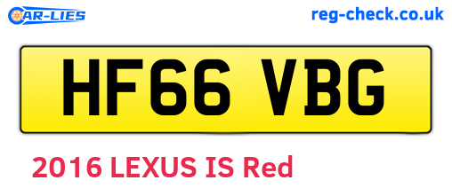 HF66VBG are the vehicle registration plates.