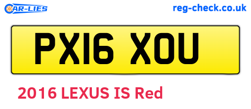 PX16XOU are the vehicle registration plates.
