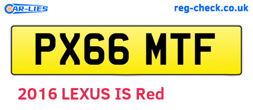 PX66MTF are the vehicle registration plates.