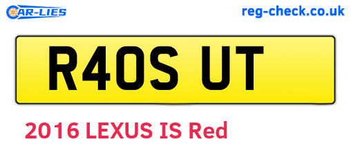 R40SUT are the vehicle registration plates.