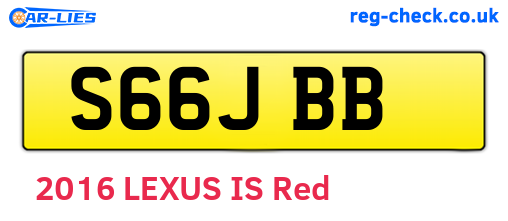 S66JBB are the vehicle registration plates.