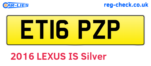 ET16PZP are the vehicle registration plates.