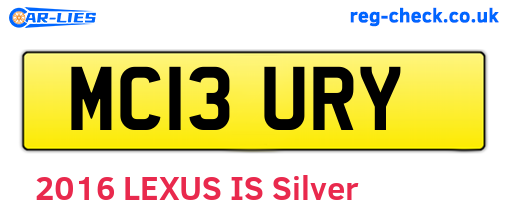 MC13URY are the vehicle registration plates.