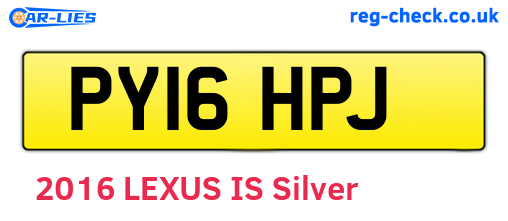 PY16HPJ are the vehicle registration plates.