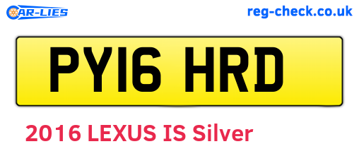 PY16HRD are the vehicle registration plates.