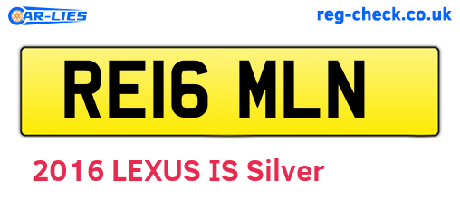 RE16MLN are the vehicle registration plates.